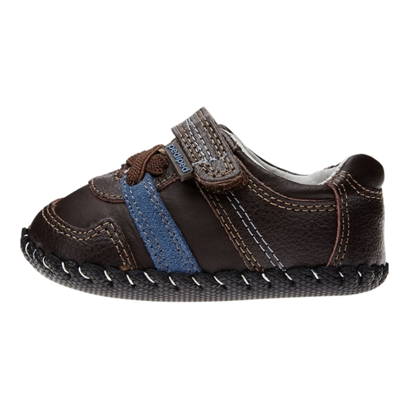 NIB pediped Originals Boys 'Channing' Infant Crib Shoe Brown, Small 6-12 months - Picture 2 of 10
